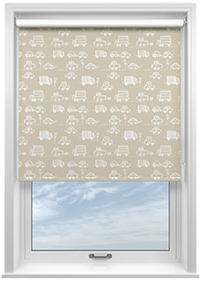 Cars and Lorries, Ivory Cream - Twist&Fit Roller Blind